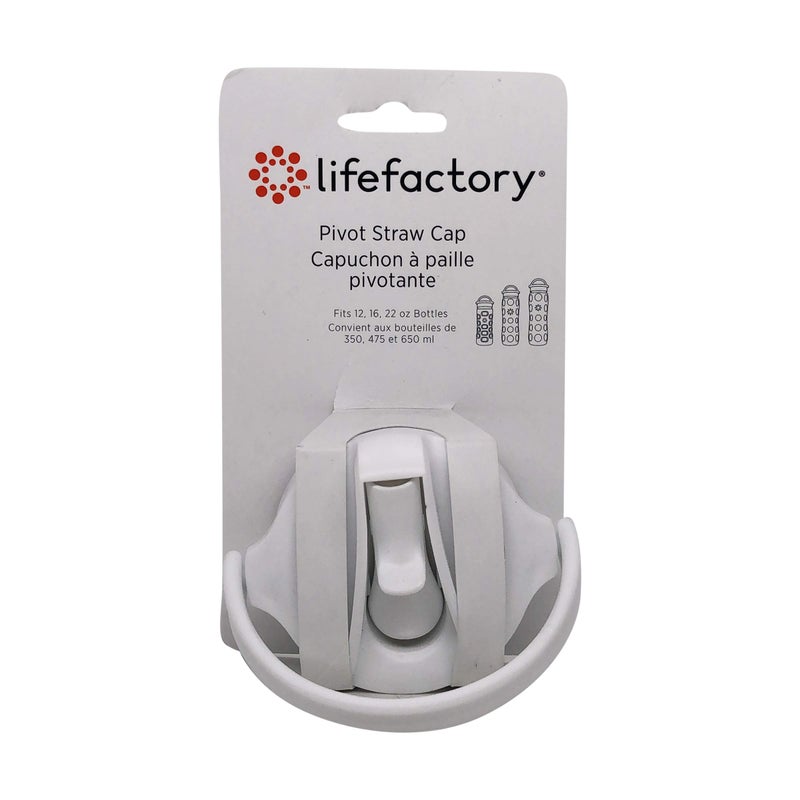 Lifefactory BPA-Free Pivot Straw Cap for 12-Ounce, 16-Ounce, and 22-Ounce Glass Bottles, Optic White - Image 1